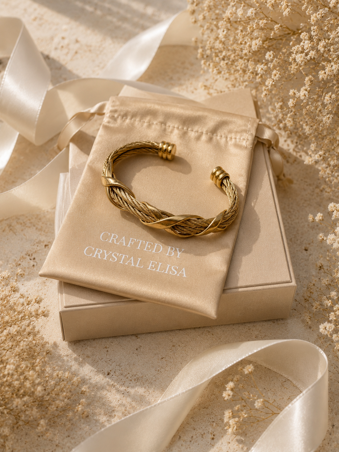 Milan Twist Bangle, Gold Intertwined Statement Bracelet
