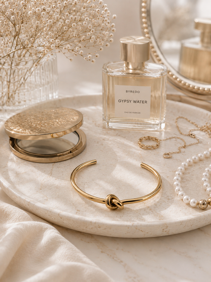 Eterna Knot Bangle, Gold & Silver Knot Bracelet