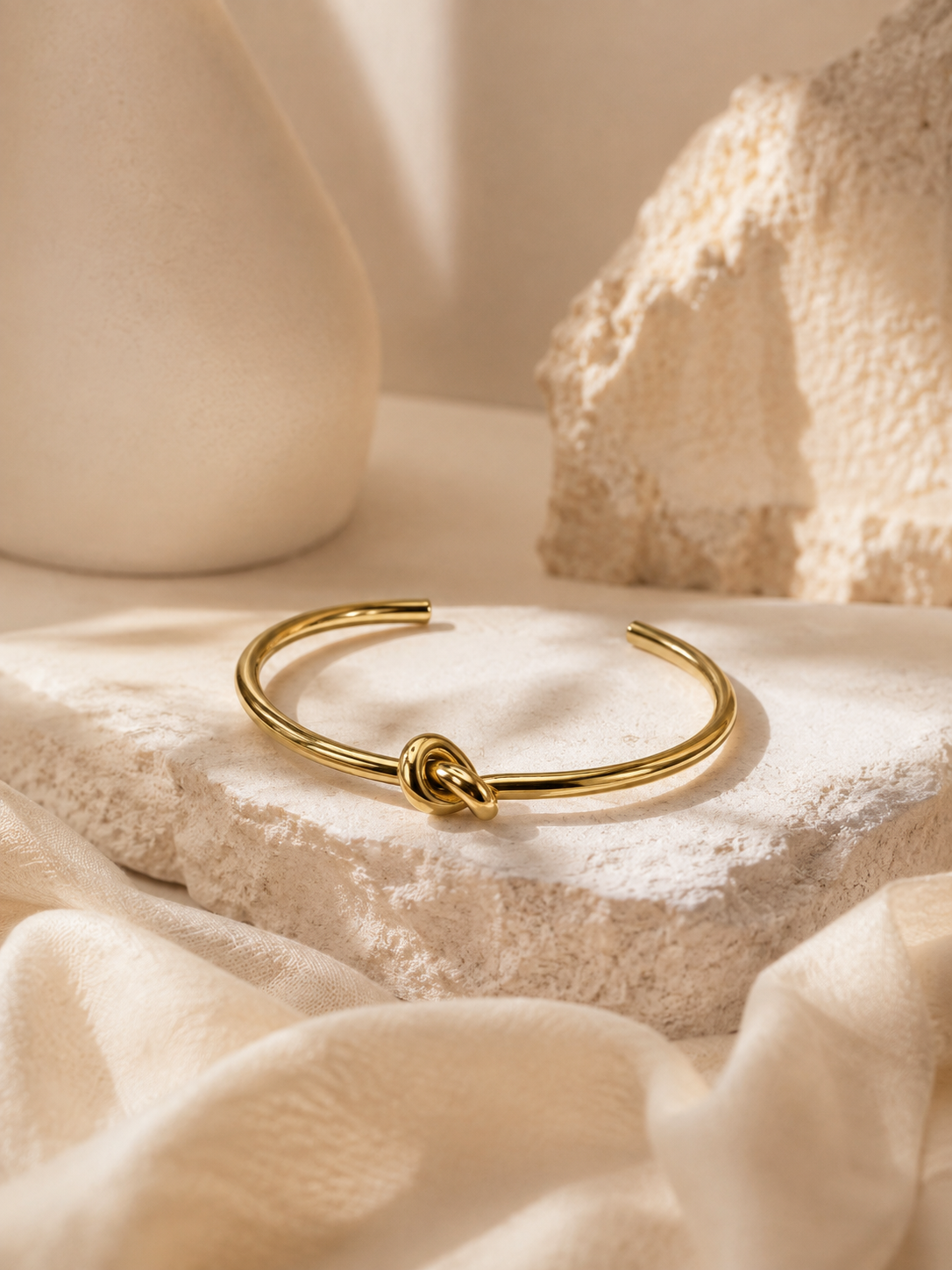 Eterna Knot Bangle, Gold & Silver Knot Bracelet