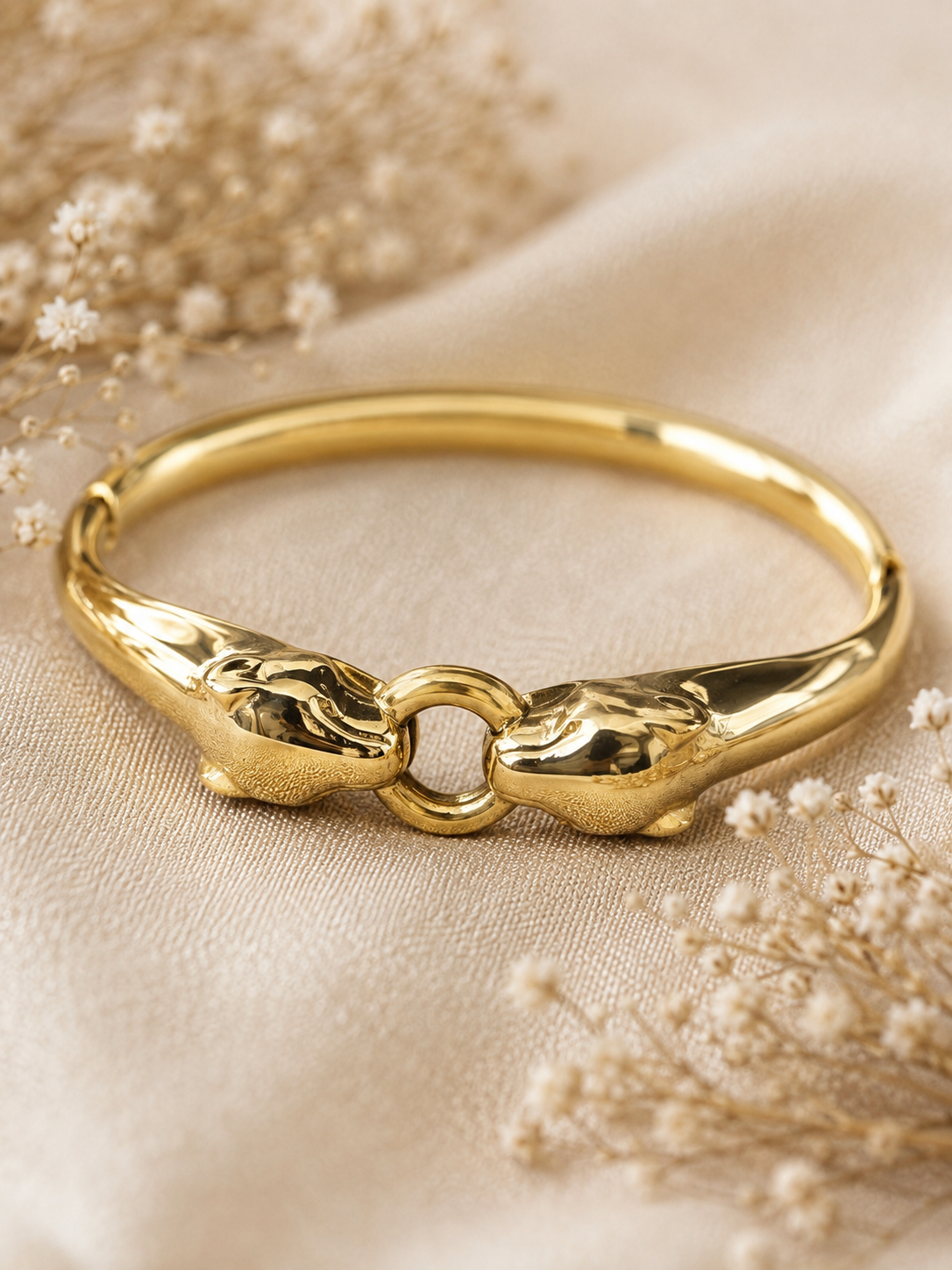 Sahara Bangle, Gold Leopard Statement Bracelet