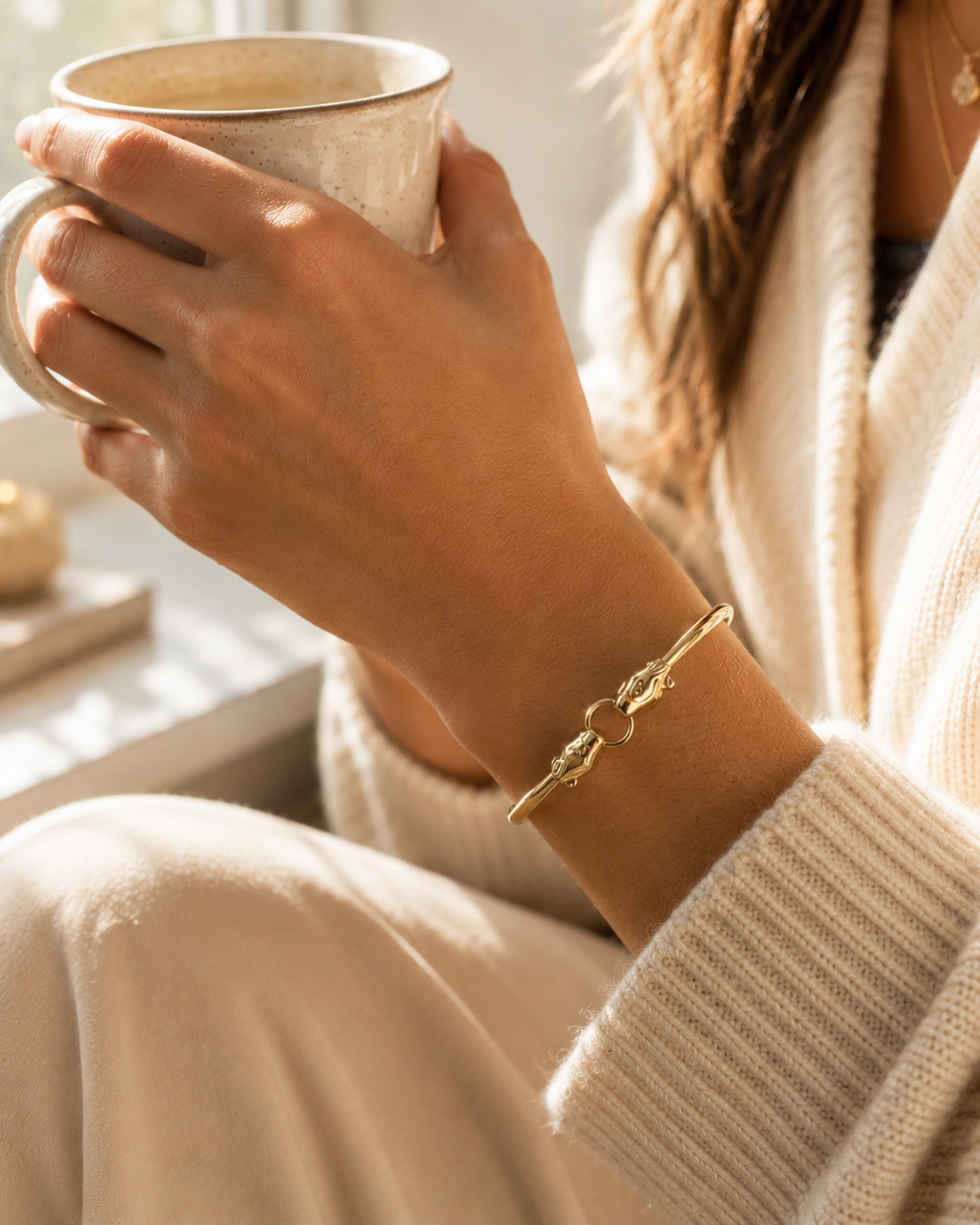 Sahara Bangle, Gold Leopard Statement Bracelet