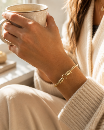Sahara Bangle, Gold Leopard Statement Bracelet