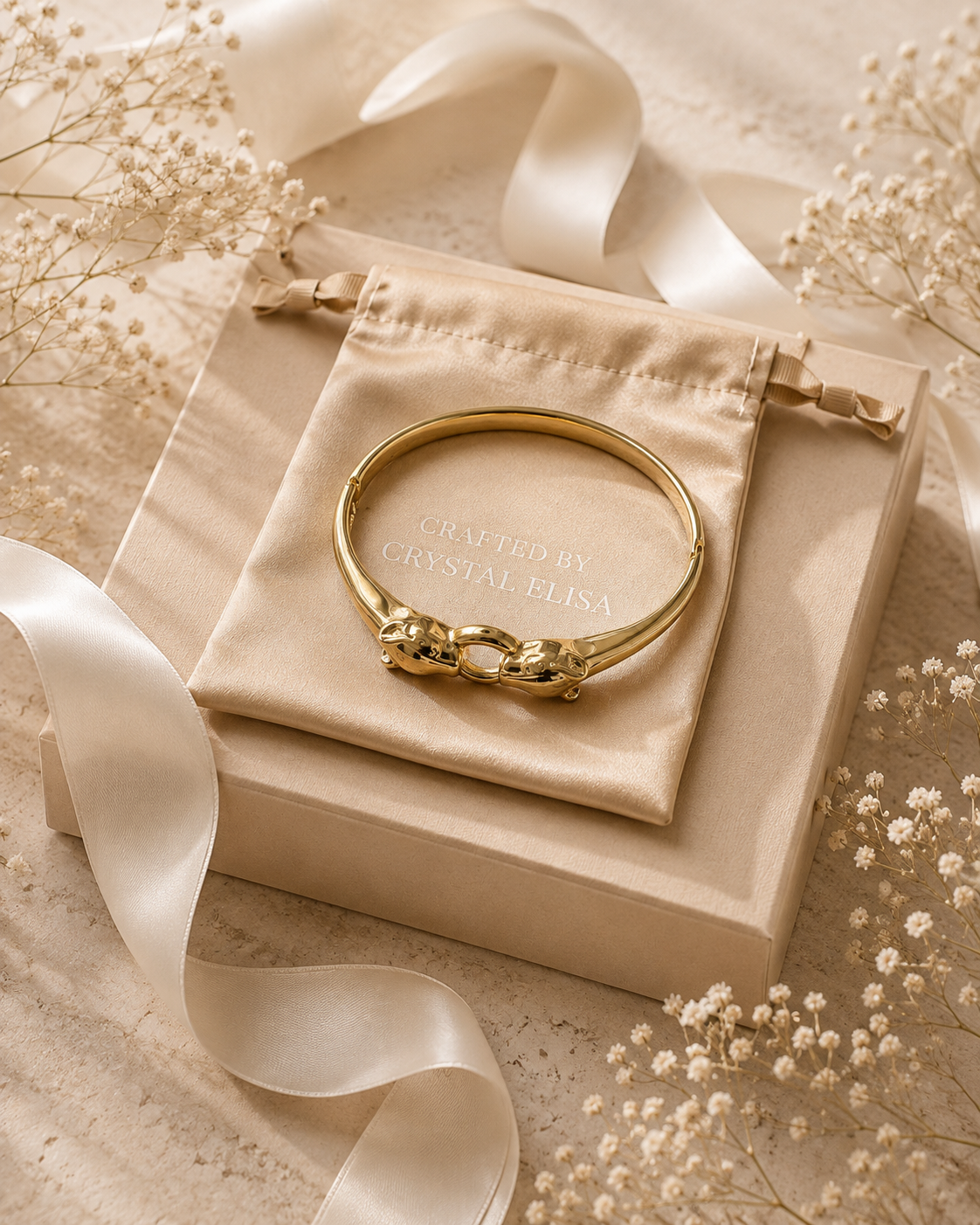 Sahara Bangle, Gold Leopard Statement Bracelet