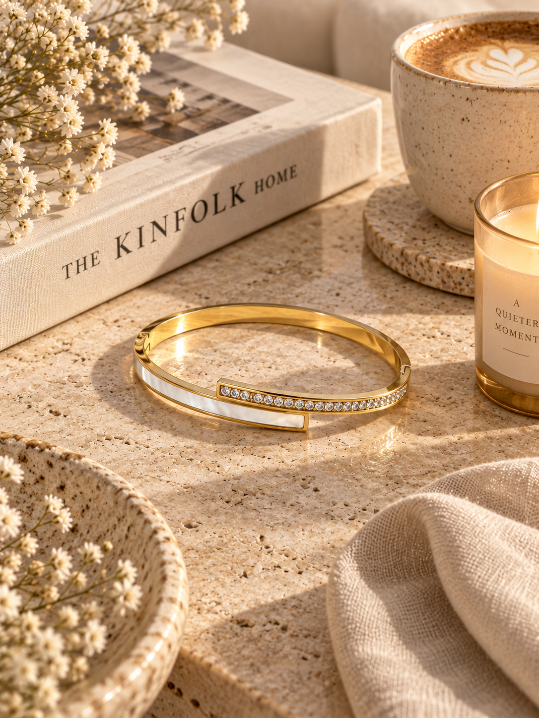 Monaco Bangle, Gold Crystal Crossover Bracelet