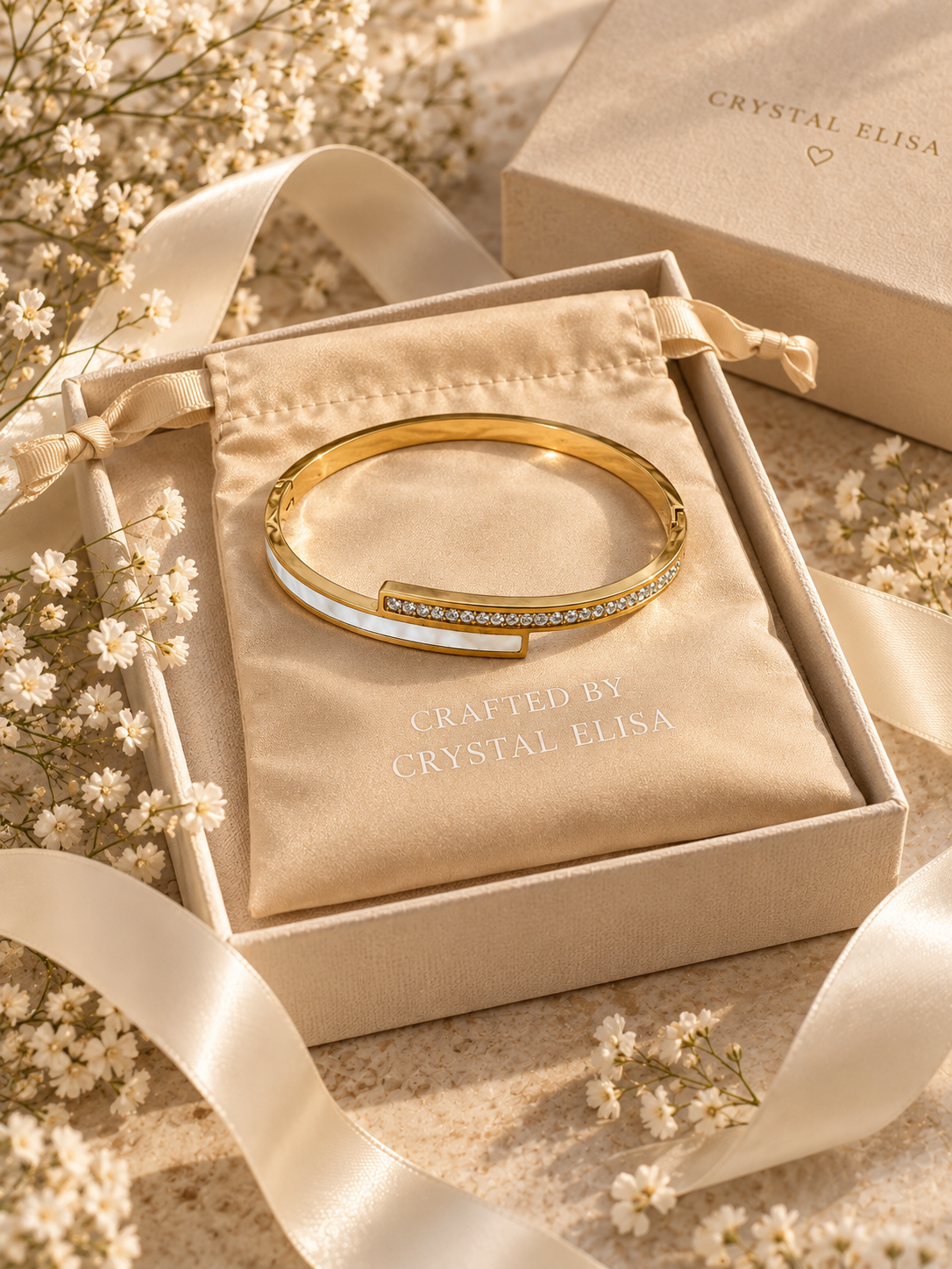 Monaco Bangle, Gold Crystal Crossover Bracelet