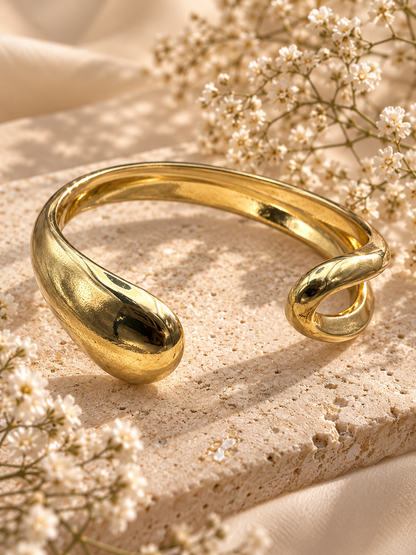 Juniper Bangle, Gold Abstract Cuff Bracelet