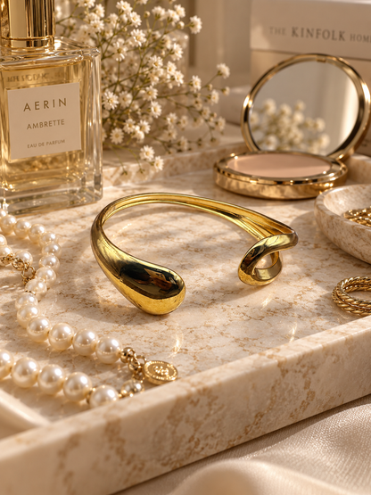 Juniper Bangle, Gold Abstract Cuff Bracelet