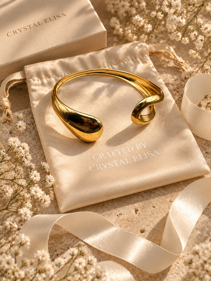 Juniper Bangle, Gold Abstract Cuff Bracelet