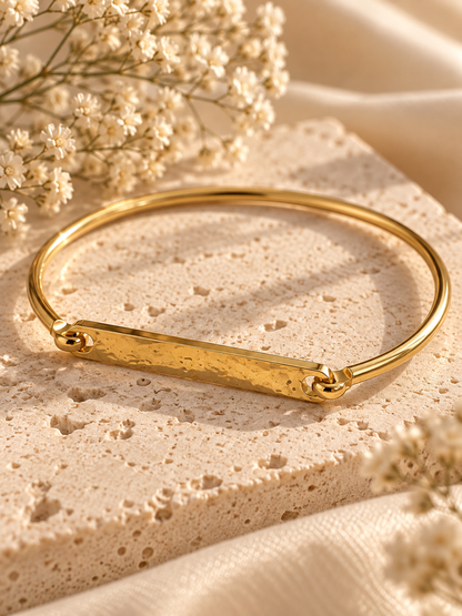 Laurel Bangle: Personalized Gold, Silver & Rose Gold Bar Bracelet
