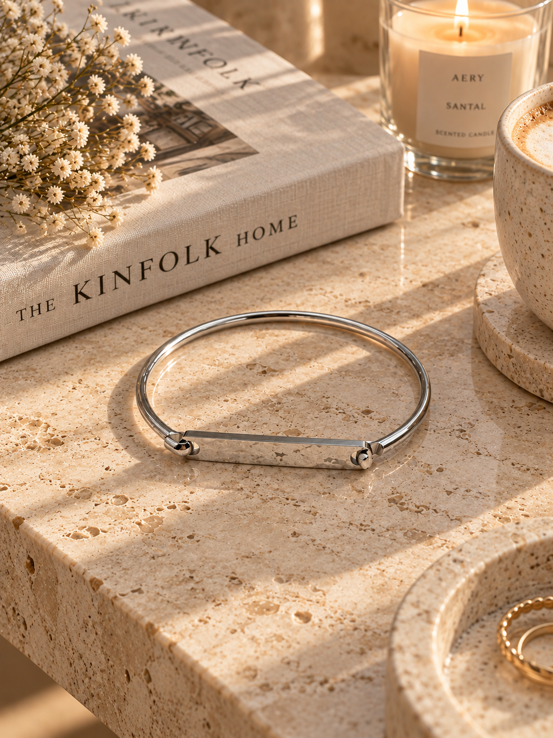 Laurel Bangle: Personalized Gold, Silver & Rose Gold Bar Bracelet