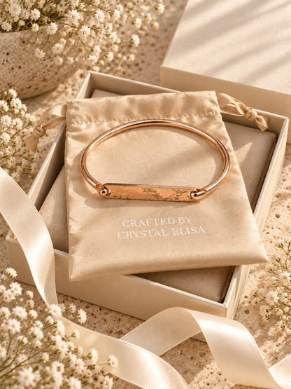 Laurel Bangle: Personalized Gold, Silver & Rose Gold Bar Bracelet