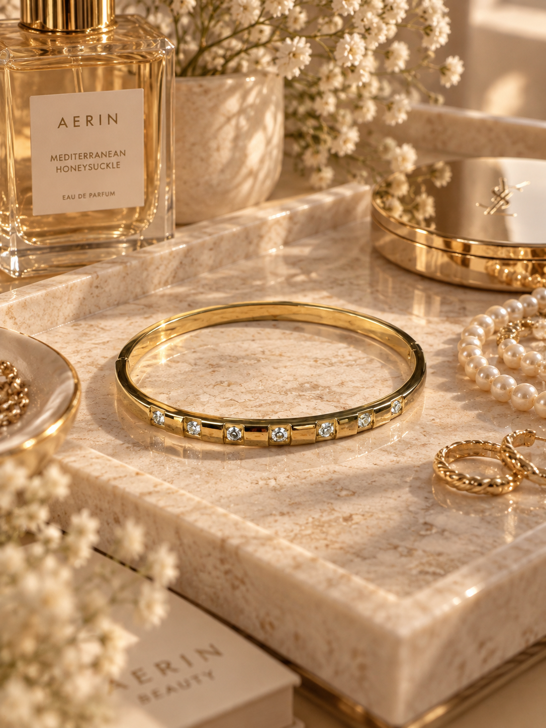 Kensington Bangle: Gold & Silver Crystal Bangle