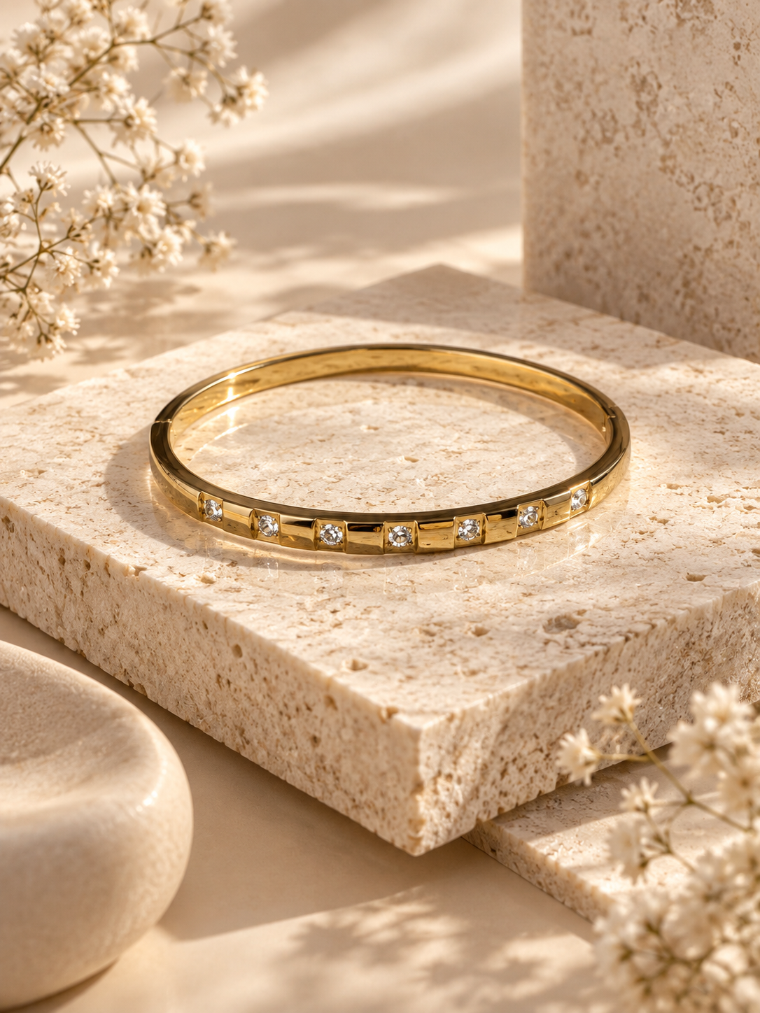 Kensington Bangle: Gold & Silver Crystal Bangle