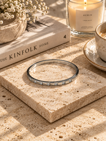 Kensington Bangle: Gold & Silver Crystal Bangle