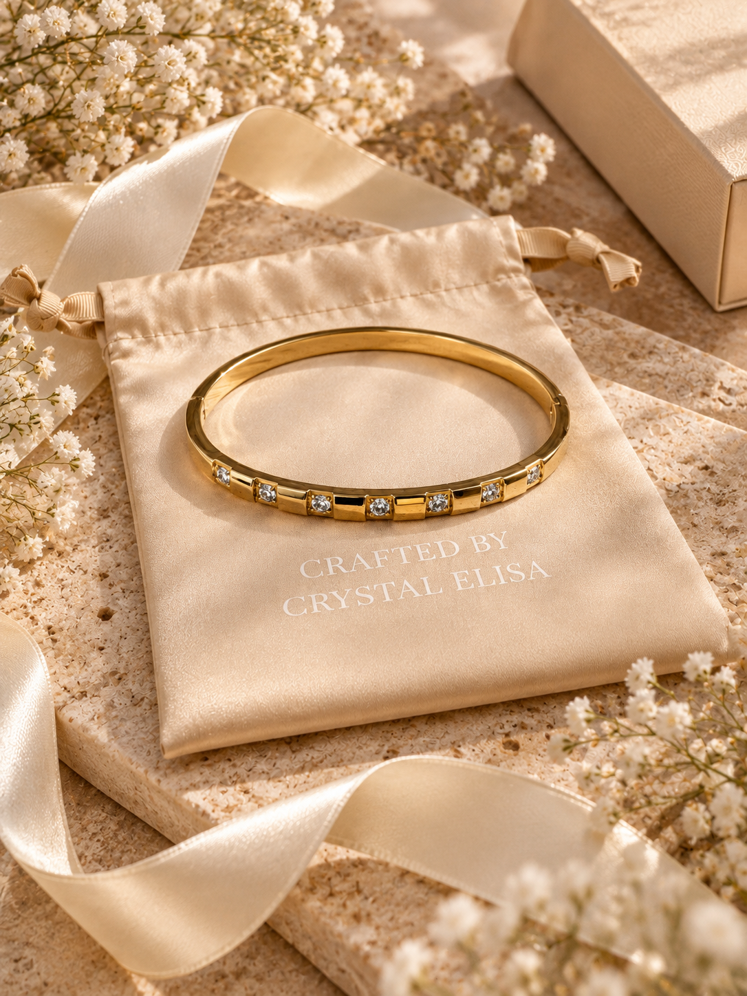 Kensington Bangle: Gold & Silver Crystal Bangle