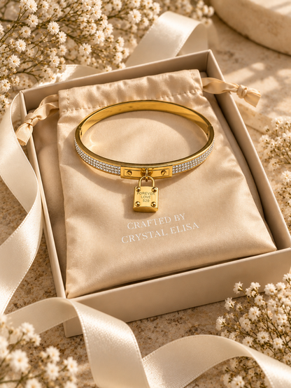 Amour Bangle, Gold Padlock Bangle