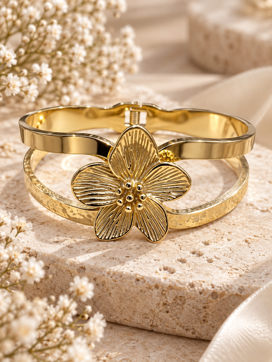 Magnolia Bangle, Floral Statement Bangle