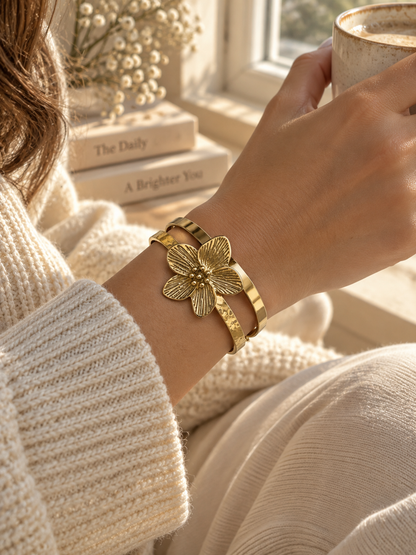Magnolia Bangle, Floral Statement Bangle