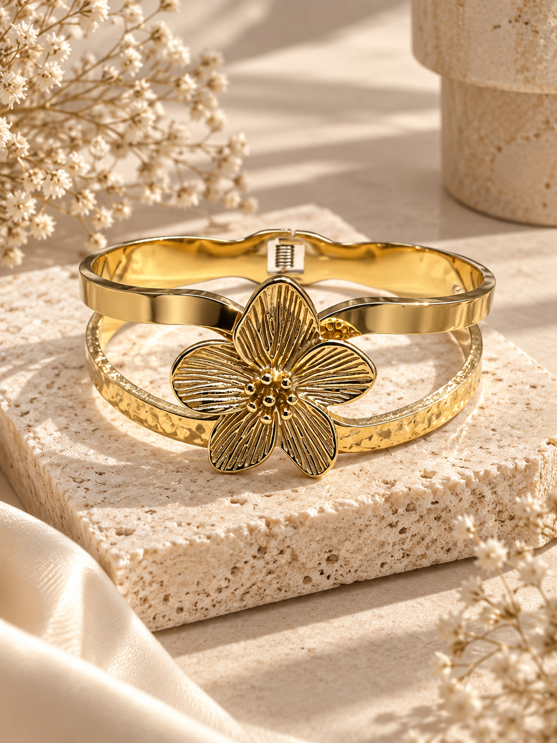 Magnolia Bangle, Floral Statement Bangle