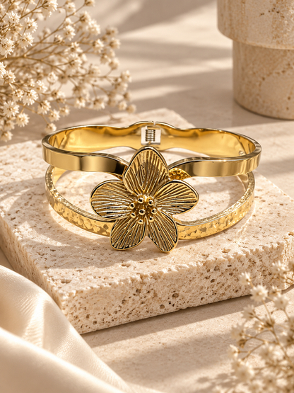 Magnolia Bangle, Floral Statement Bangle