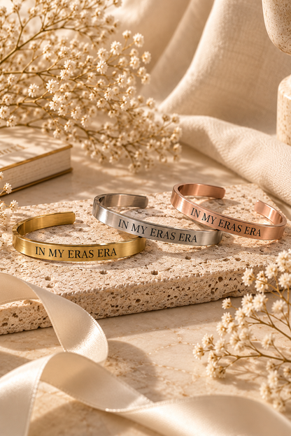 Amara Bangle, Personalized Engraved Cuff Bracelet