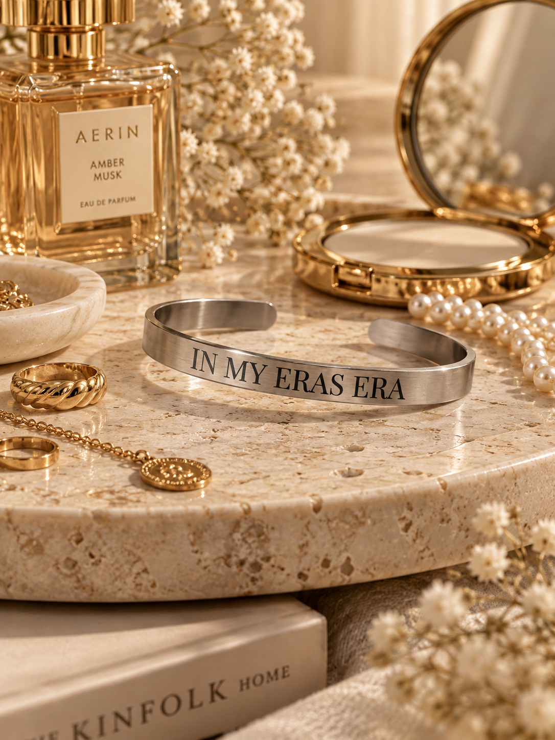 Amara Bangle, Personalized Engraved Cuff Bracelet