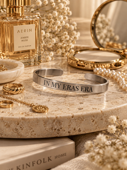 Amara Bangle, Personalized Engraved Cuff Bracelet