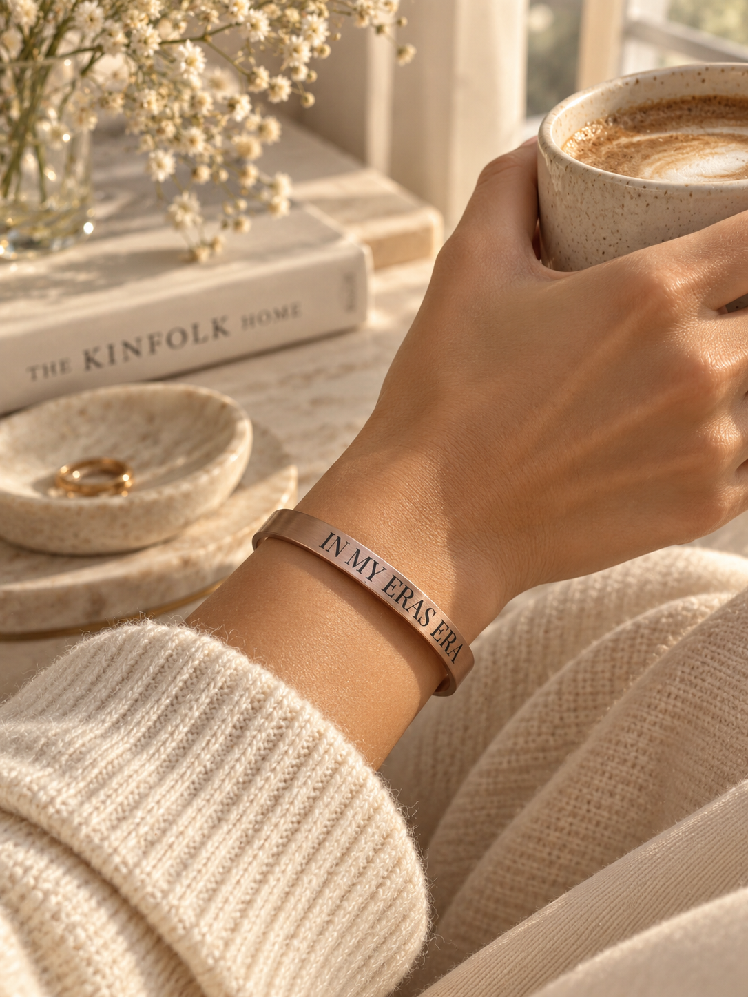 Amara Bangle, Personalized Engraved Cuff Bracelet