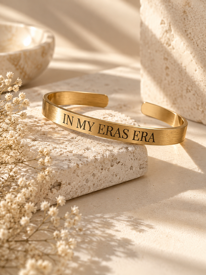 Amara Bangle, Personalized Engraved Cuff Bracelet