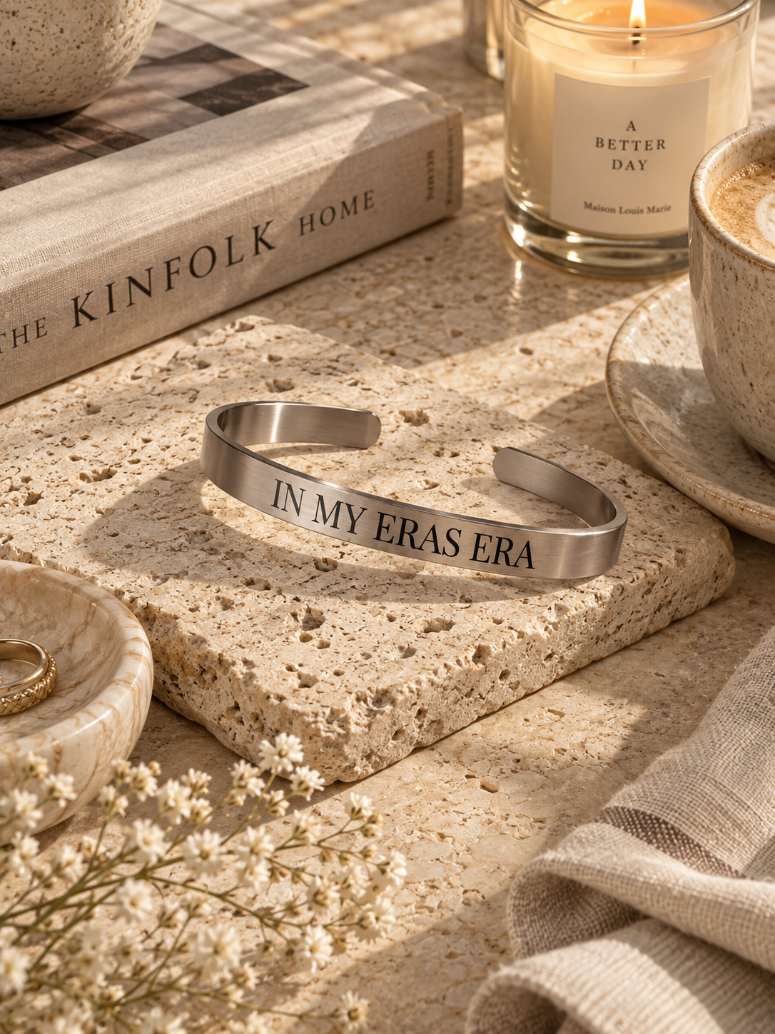 Amara Bangle, Personalized Engraved Cuff Bracelet