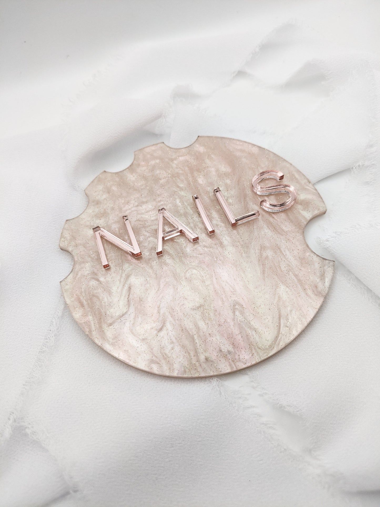 Acrylic Nail Photo Prop, Custom Round Display for Nail Techs