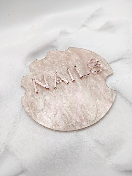 Acrylic Nail Photo Prop, Custom Round Display for Nail Techs