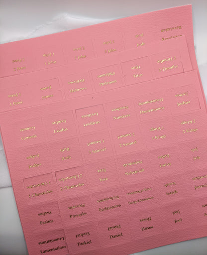 66 Faux-Leather Pink Bible Tabs