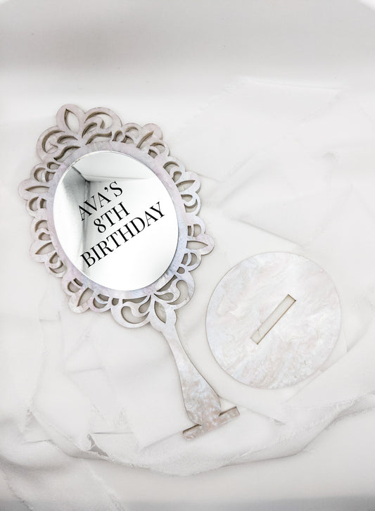 Custom Acrylic Mirror Sign on Stand, Personalized Event Display for Events