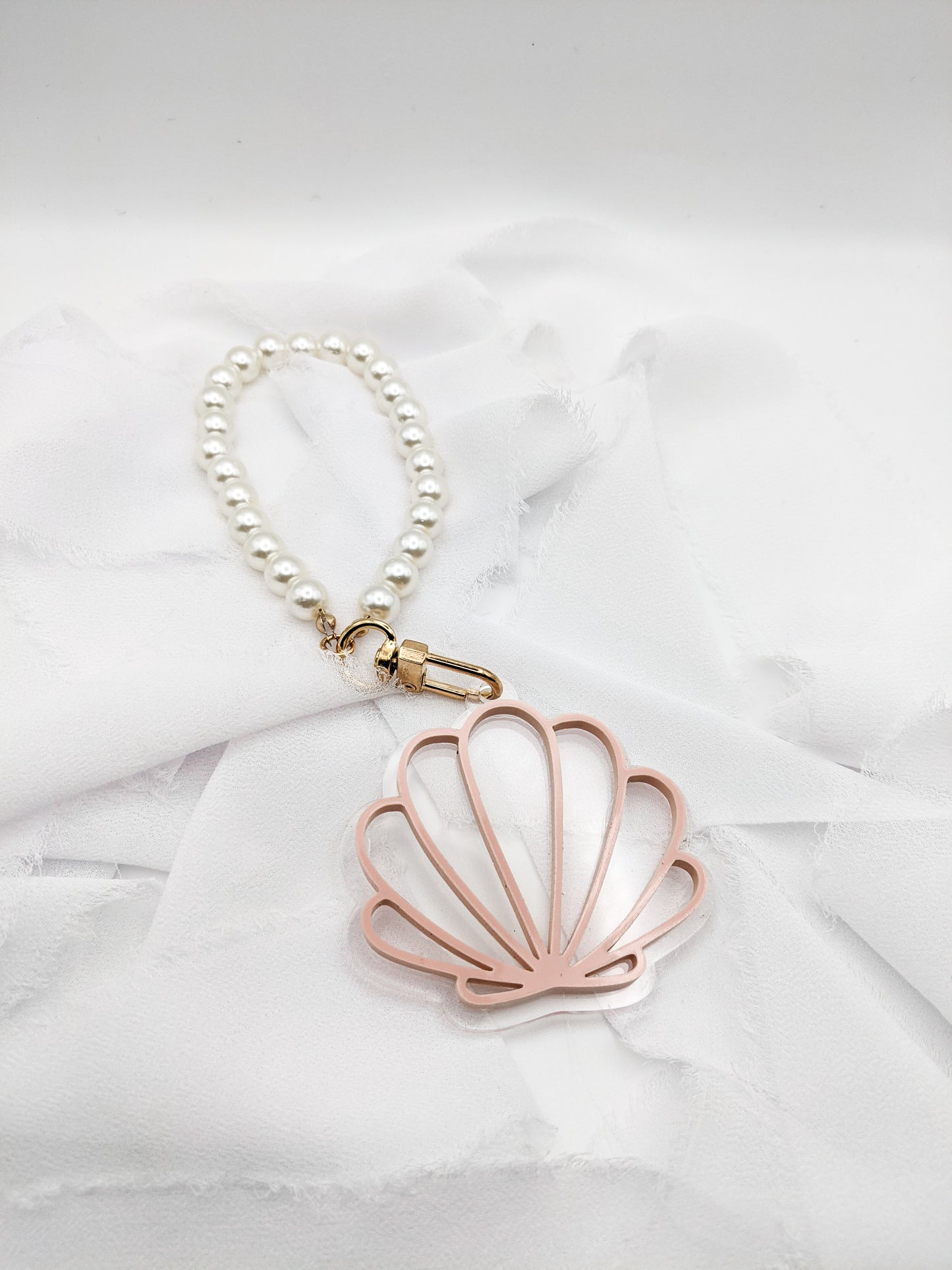 Custom Shell Keychain, Personalized Acrylic Beach Charm