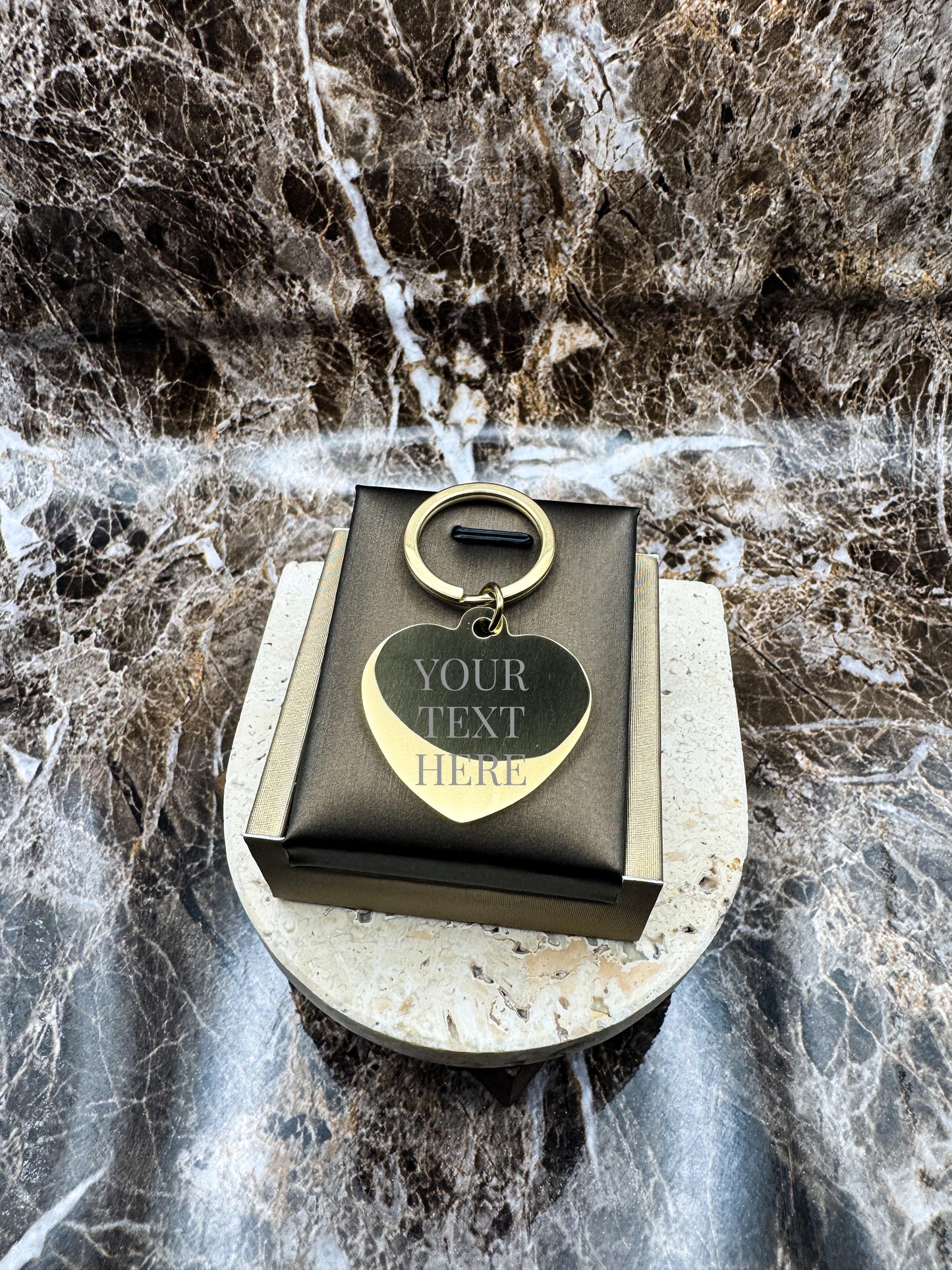 Sweetheart Golden Custom Keychain, Personalized Gold Engraved Keychain (1.3”)