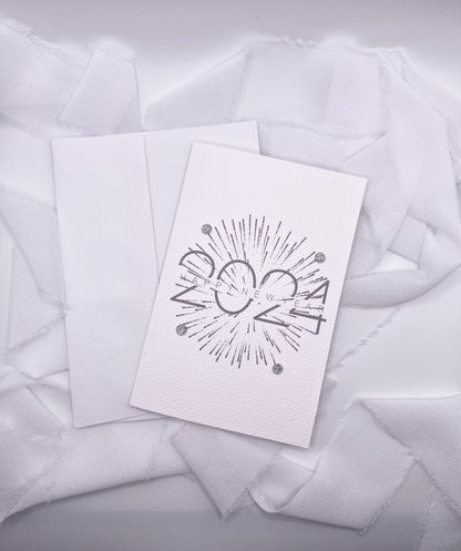 4”x6” Silver Happy New Year Card