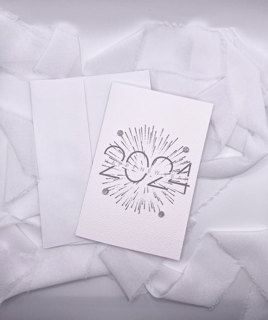 4”x6” Silver Happy New Year Card