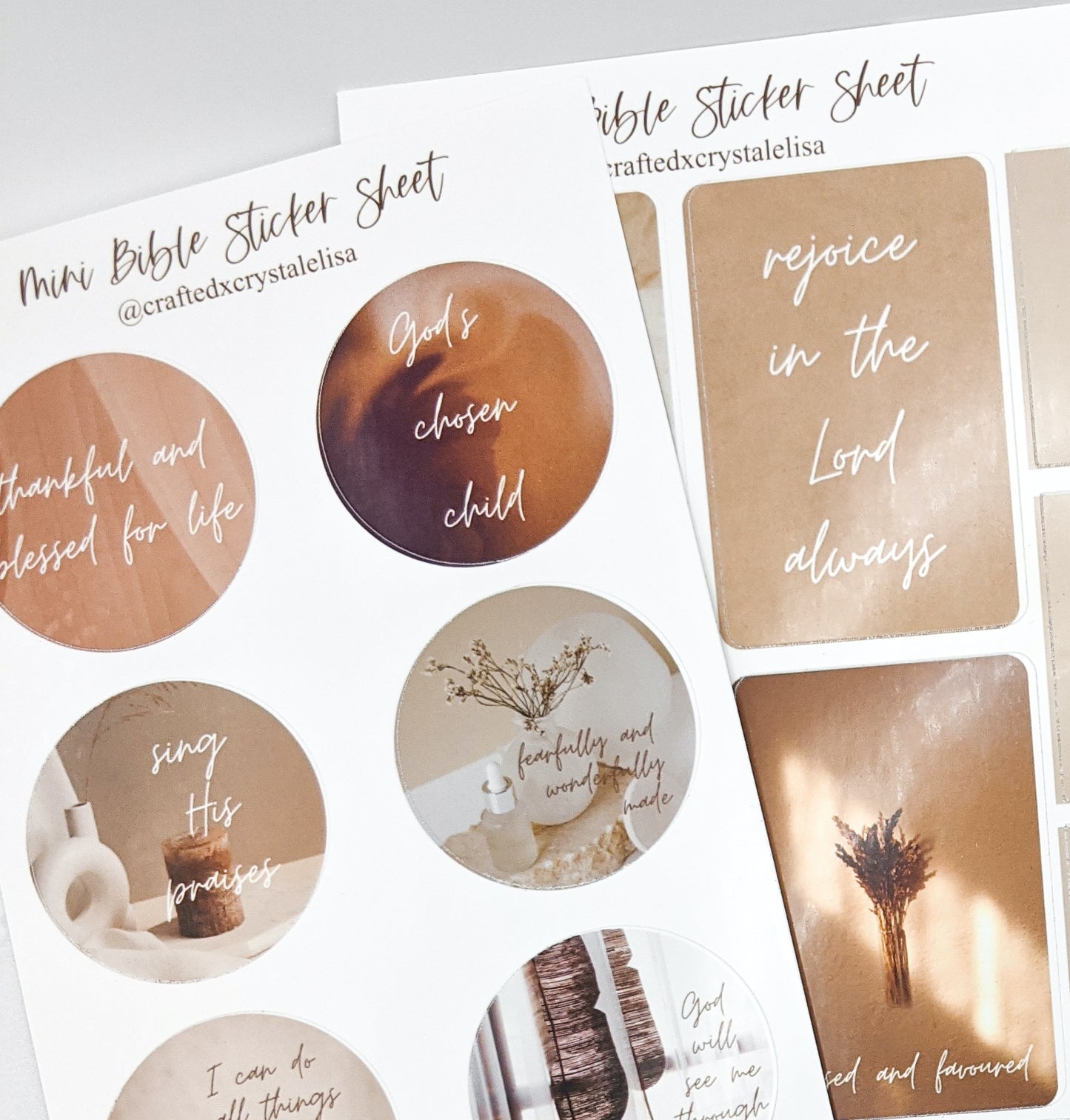 Set of 6, Mini Bible Journaling Sticker Sheets