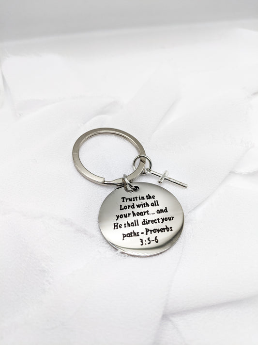 Silver Trust in the Lord Keychain