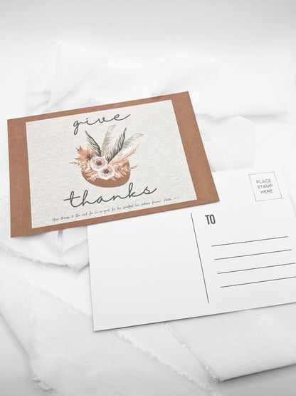 Set of 5, Christian Thanksgiving Postcard