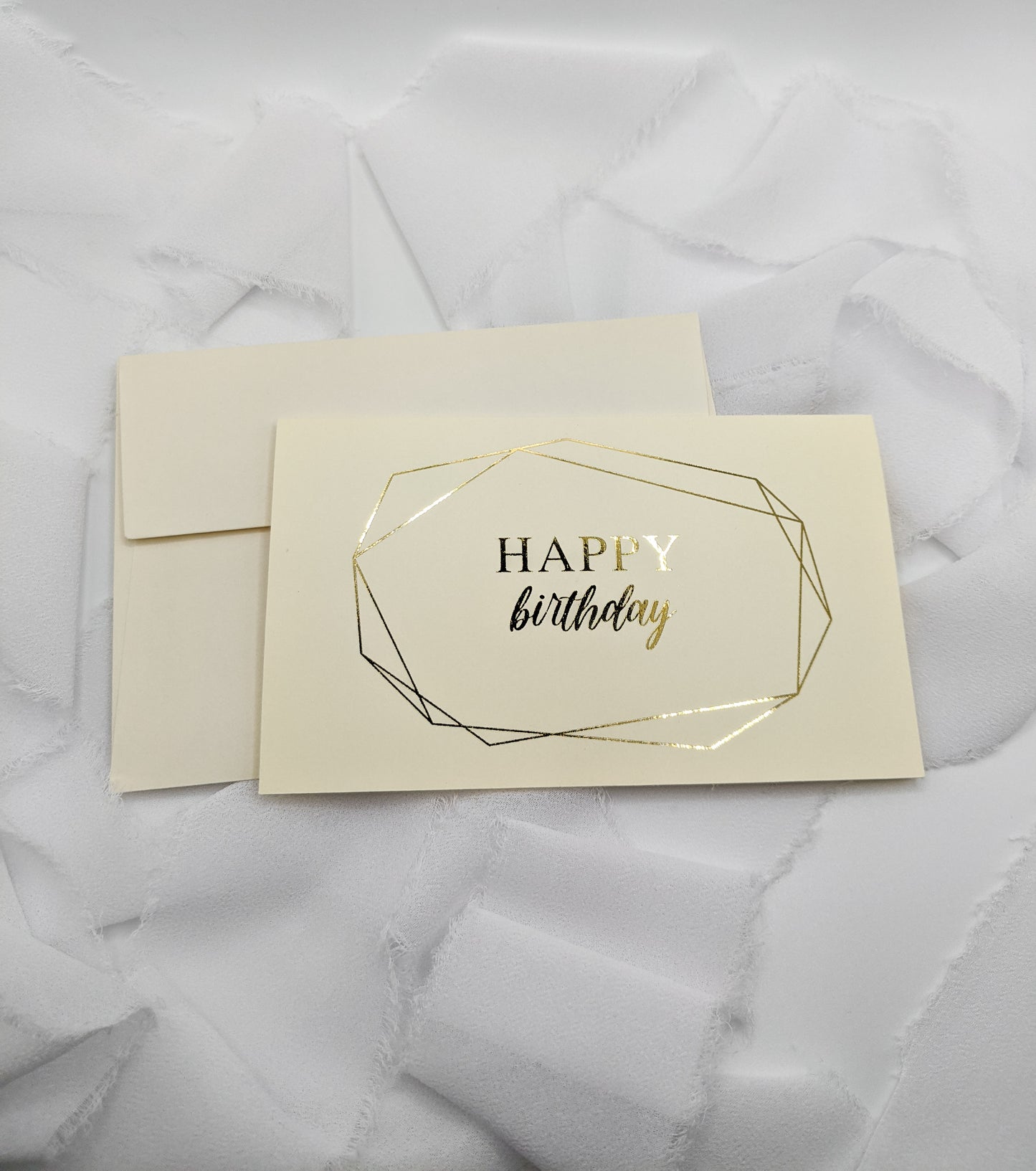 Set of 5, 5"x3" Foil Happy Birthday Cards