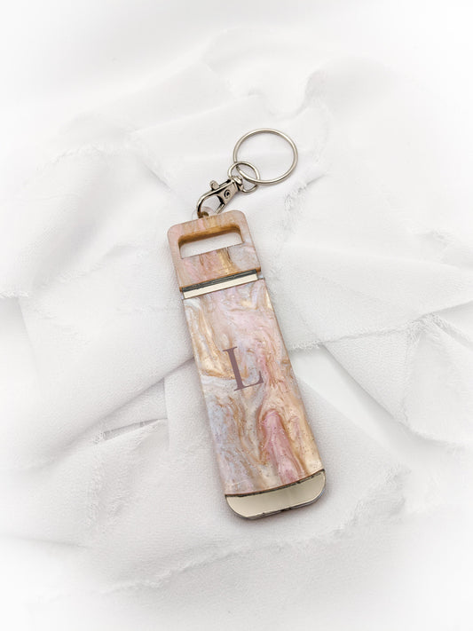 Custom Tumbler Keychain with Initial