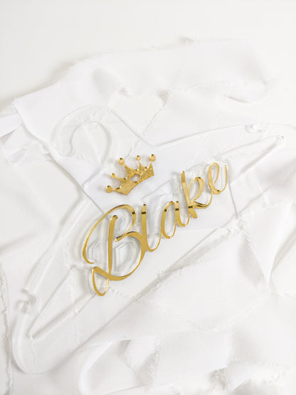 Custom Children’s Princess Crown Acrylic Hanger, Personalized Keepsake for Little Girls