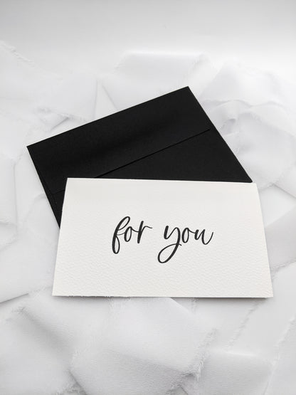 Set of 5, 5"x3" For You Cards