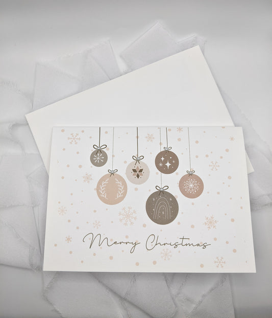 7"x5" Merry Christmas Ornament Card