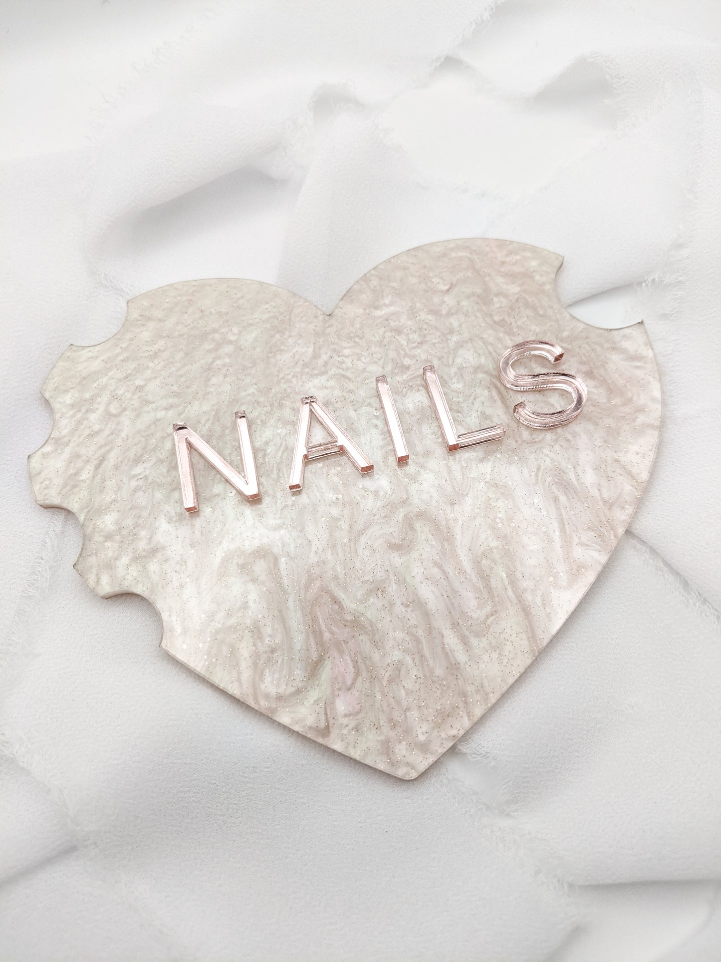 Acrylic Nail Photo Prop, Custom Heart Display for Nail Techs