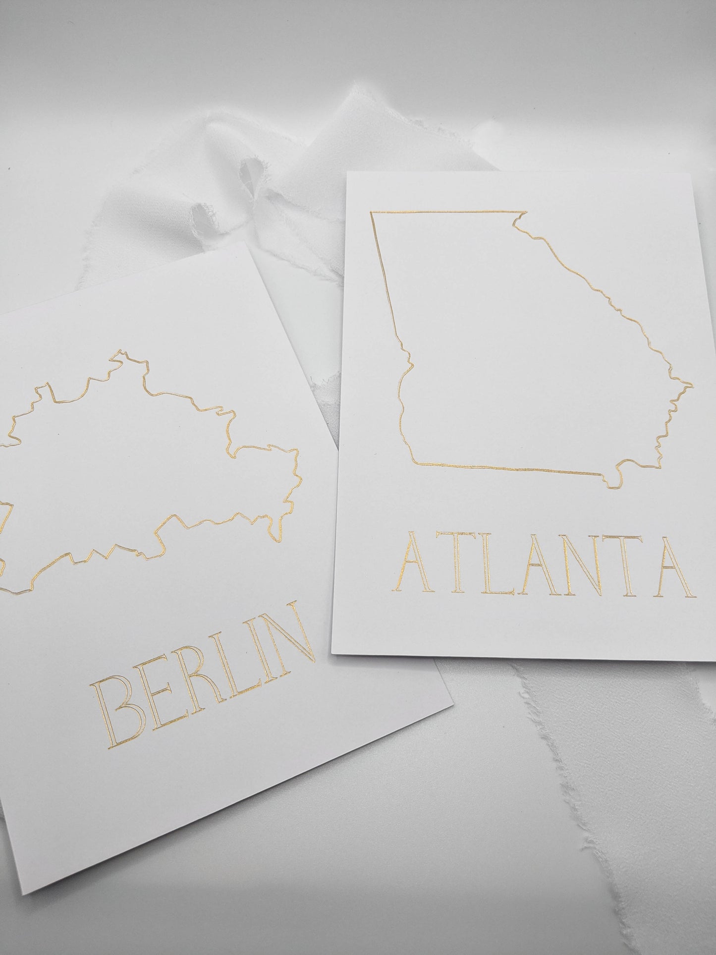 Geometric Foil Map Art Prints