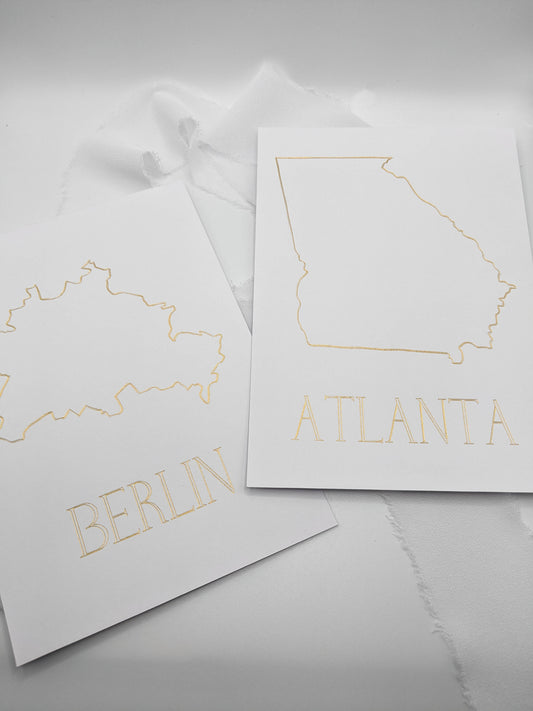 Geometric Foil Map Art Prints