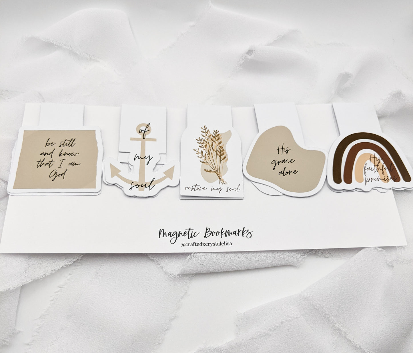 Set of 5, Minimal Bible Magnetic Bookmark Pack